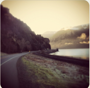 Hwy 14 on the way to the Dalles. When low on traffic, it's pretty scenic and nice!